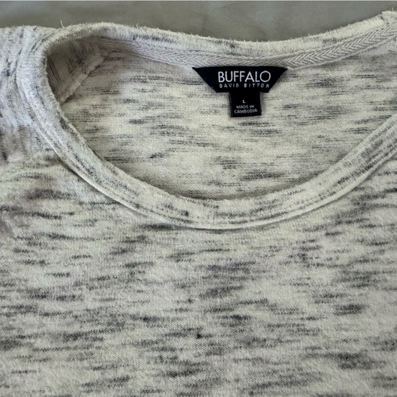 Buffalo David Bitton Heathered Gray Top size large casual comfortable soft - Picture 4 of 6